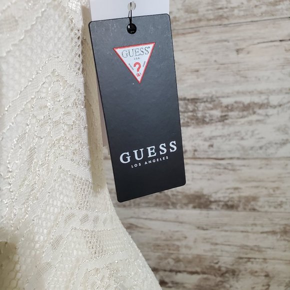 GUESS Cream White Sleeveless Gamilla Lace Top - Picture 8 of 13